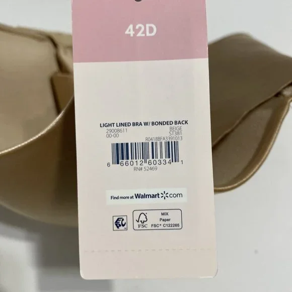 Secret Treasures Bra 42D Beige Light Lined Bonded Back Smoothing Sides NEW - Picture 9 of 10